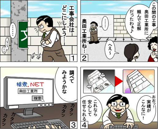 事業内容の漫画